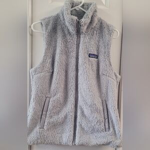 Patagonia Women's Gray Furry Zip-Up Vest
